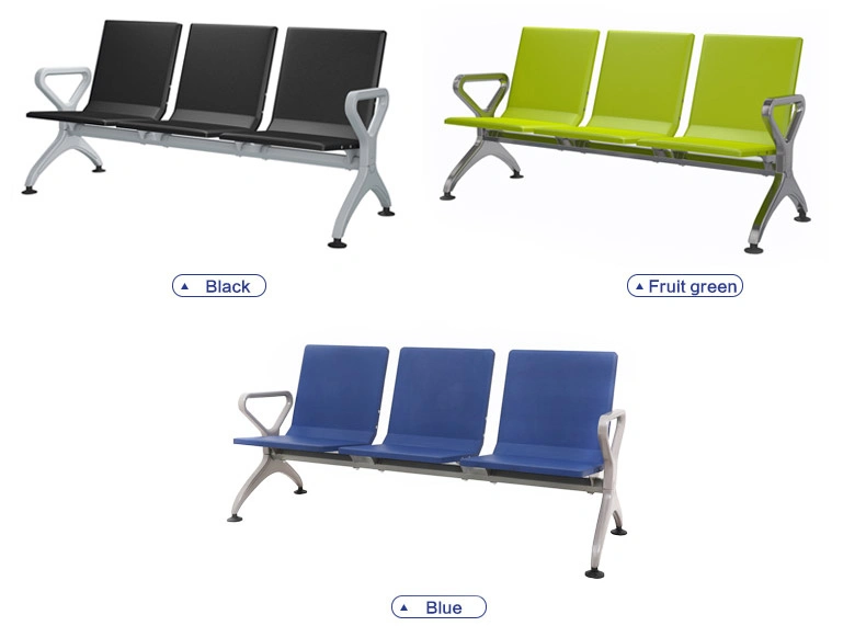 Stainless Steel Armrest 4 Seats Unfolded Hospital Medical Padding Public Bus Station Airport Waiting Room Bench Chair Furniture with CE