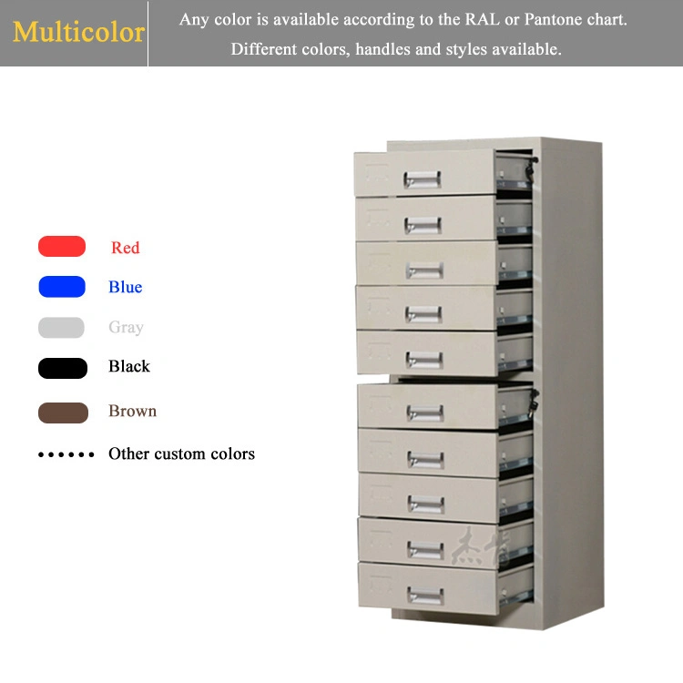 10 Ten Drawers Storage Cabinet Drawing Cabinet with Locker Steel Locker