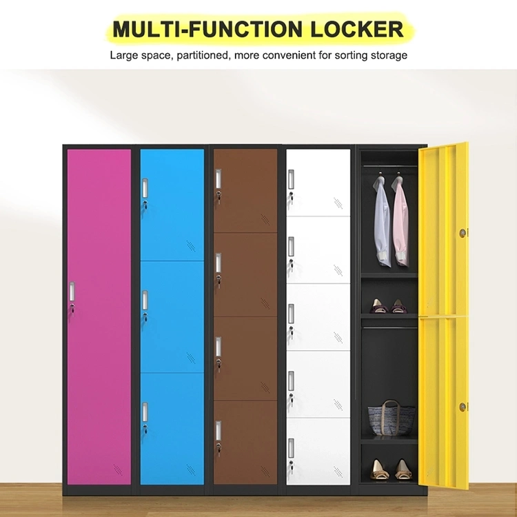 Chinese Wholesale Gym Single Door Multi Layer Metal Storage Cabinet Staff Locker