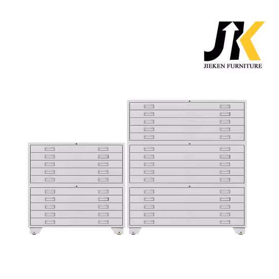 引き出しコンパートメントと引き出しを備えたフラットファイリングキャビネット